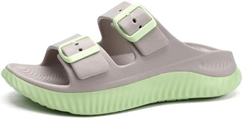 Womens Recovery Sandals Comfortable Arch Support in Apricot Green