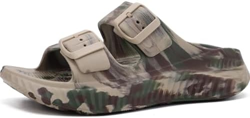 Womens Recovery Sandals Comfortable Arch Support in Camo Brown