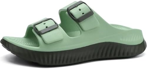 Womens Recovery Sandals with Comfortable Arch Support in Green