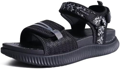 Womens Recovery Walking Arch Support Sandals in Black