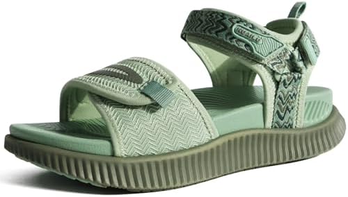 Womens Recovery Walking Arch Support Sandals in Green
