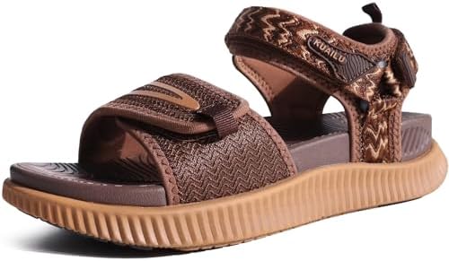 Womens Recovery Walking Arch Support Sandals in Brown