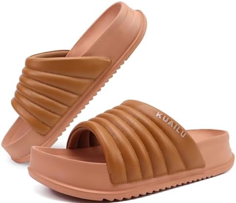 Womens Sandals with Arch Support Comfortable Slippers in Khaki