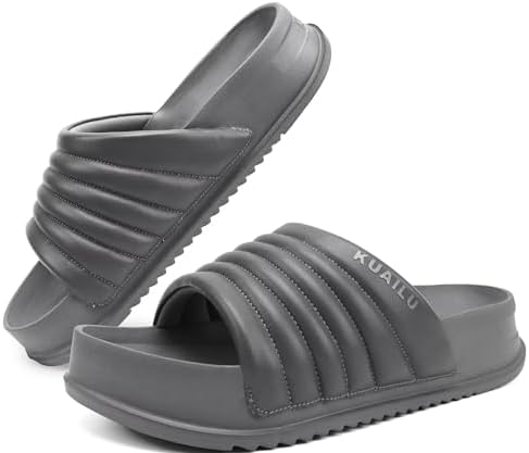 Womens Sandals with Arch Support Comfortable Slippers Lightweight Cushion in Grey