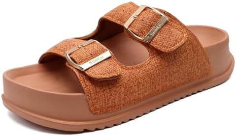 Womens Sandals with Arch Support Comfortable Slippers Cushion Recovery in Khaki