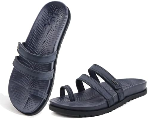 Womens Slides Sandals with Arch Support Comfort in Darkblue