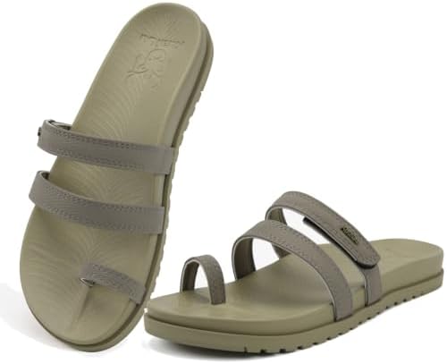 Womens Slides Sandals with Arch Support Comfort in Taupe