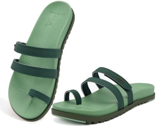 Womens Slides Sandals with Arch Support Comfort in Green