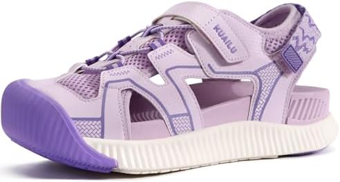 Womens Walking Arch Support Closed Toe Sandals in Purple