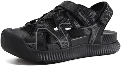 Womens Walking Arch Support Closed Toe Sport Hiking in Black
