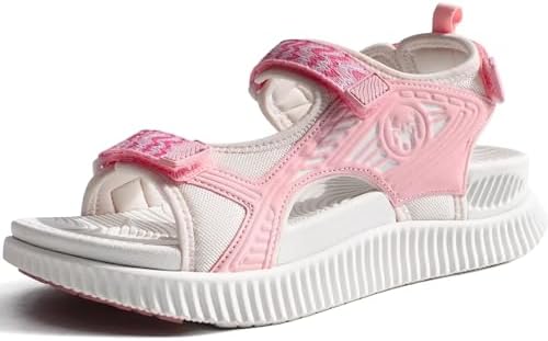 Womens Walking Sandals with Comfortable Arch Support in Pink White